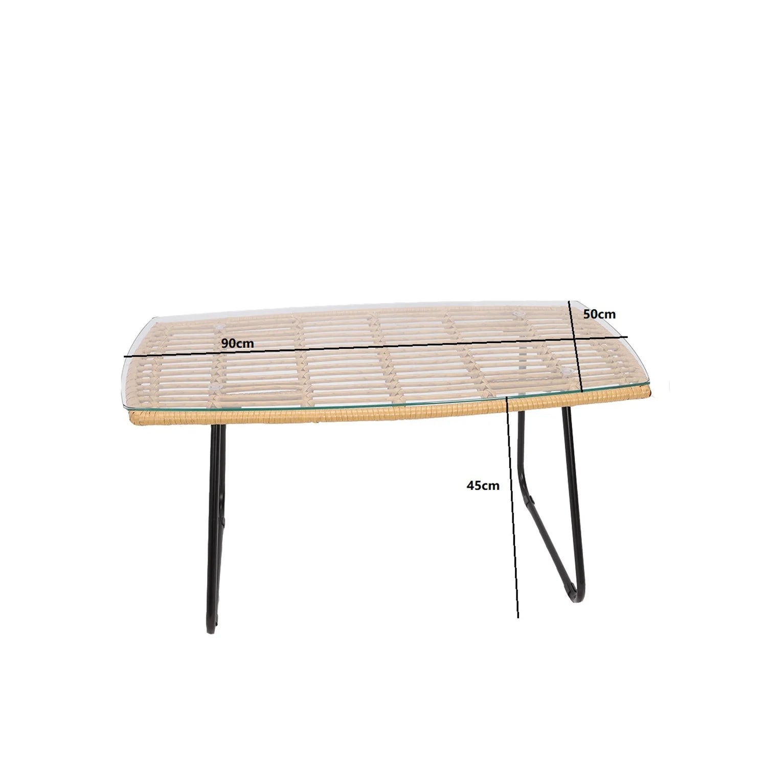 LÚZETE - TAVOLINO IN RATTAN 90 CM VOLCANO