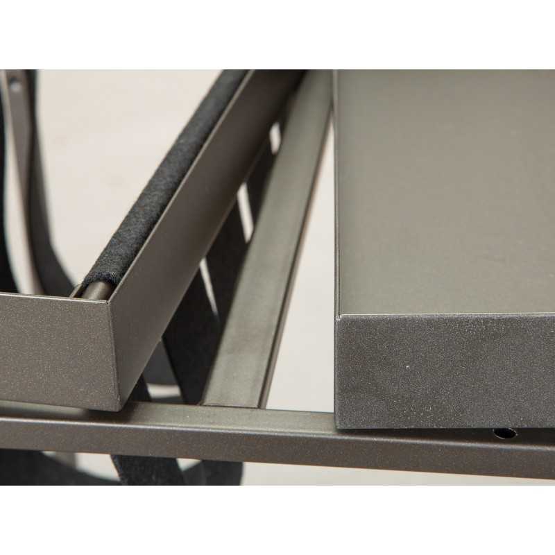 Tavolino Inter Link 35x35x40cm in metallo verniciato Antracite con porta riviste in lana cotta