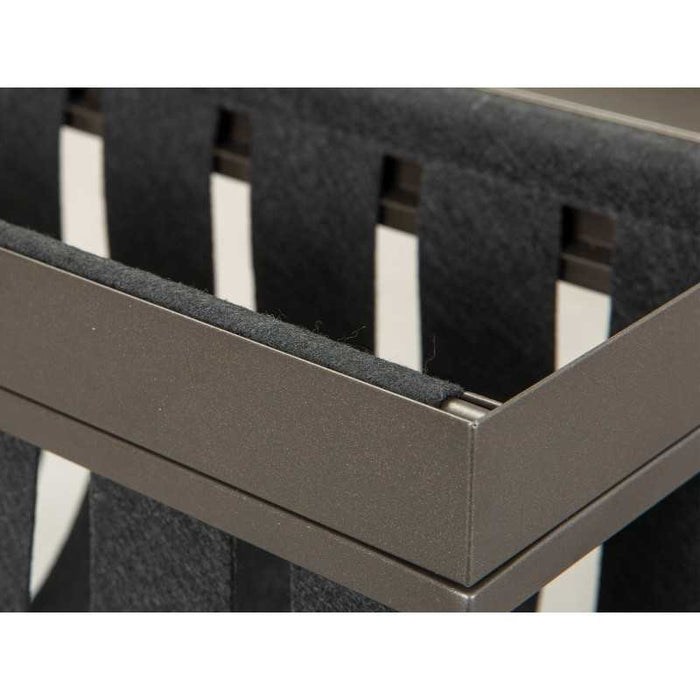 Tavolino Inter Link 35x35x40cm in metallo verniciato Antracite con porta riviste in lana cotta