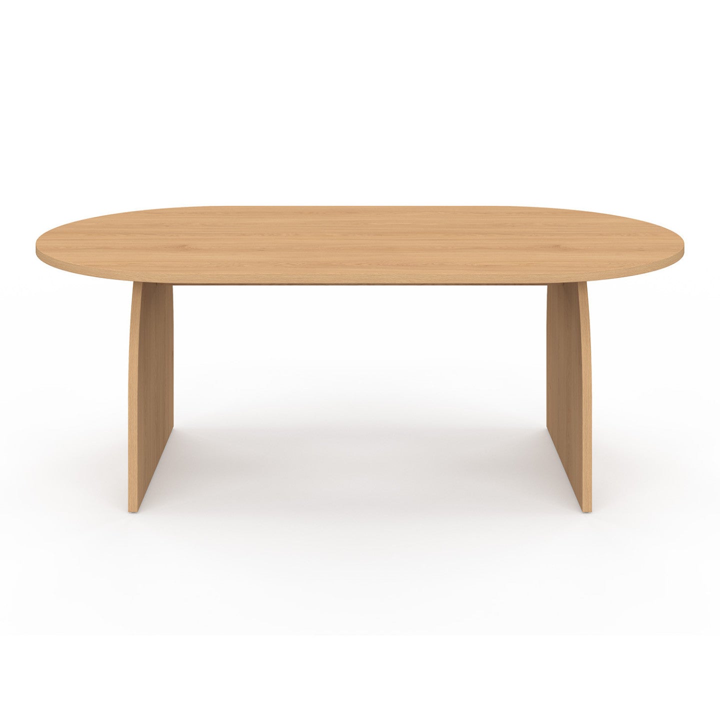 IDMarket - Tavolino japandi ovale EDITH 110 cm in legno effetto faggio