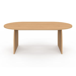 IDMarket - Tavolino japandi ovale EDITH 110 cm in legno effetto faggio