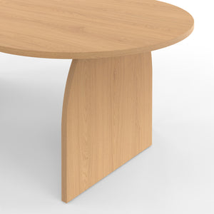 IDMarket - Tavolino japandi ovale EDITH 110 cm in legno effetto faggio