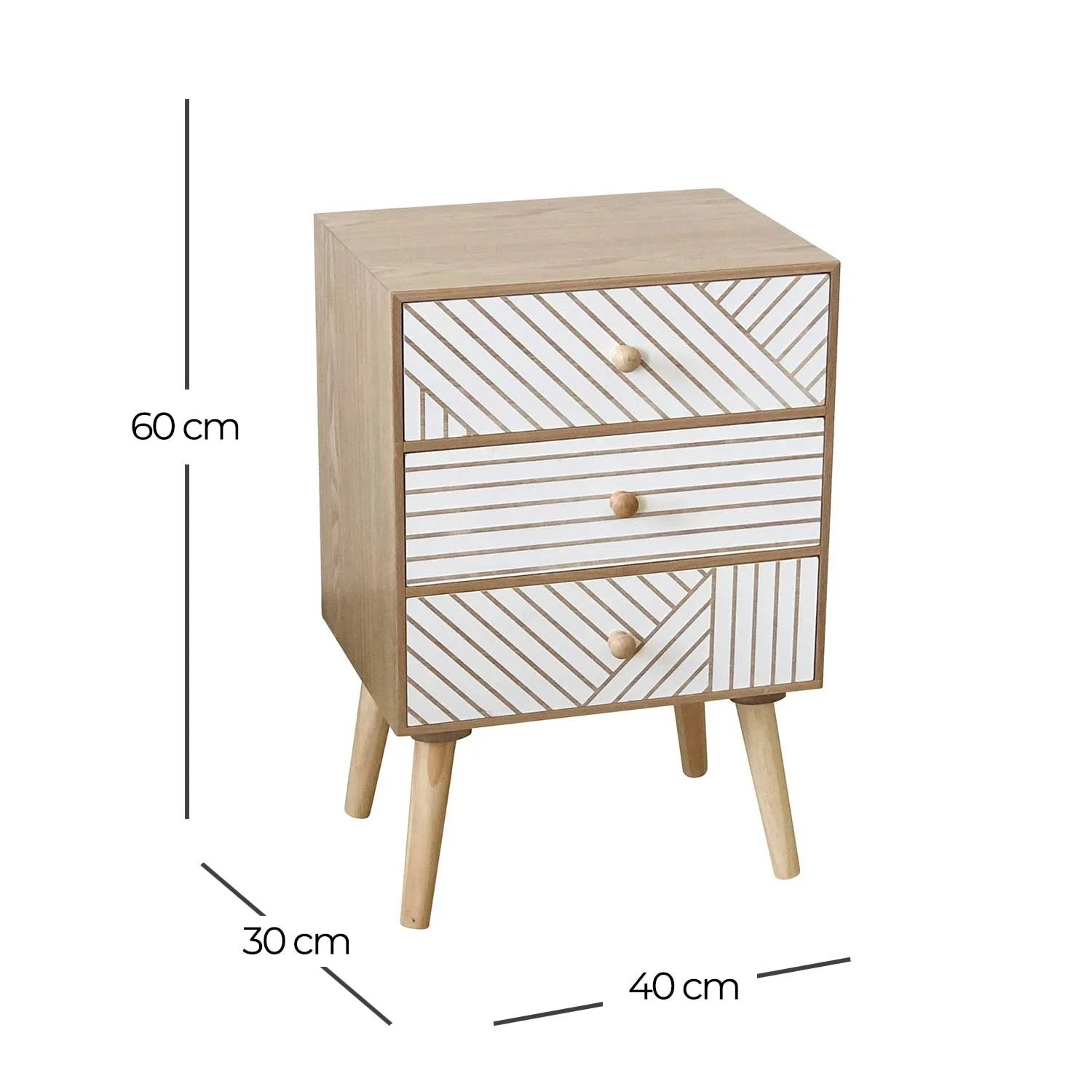 LÚZETE - TAVOLINO JUNO 3 CASSETTI