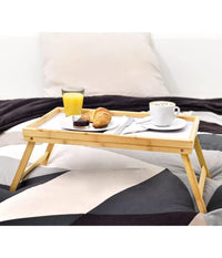 Tavolino Legno Colazione Letto Pieghevole Tavolo Lettura Multiuso Notebook         