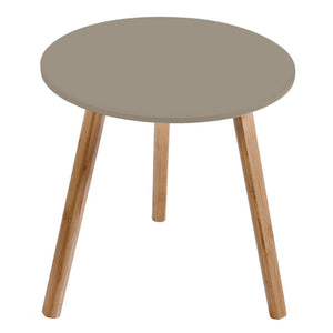 Tavolino Lizzy Greige ø40xh40 Cm Mdf + Bamboo