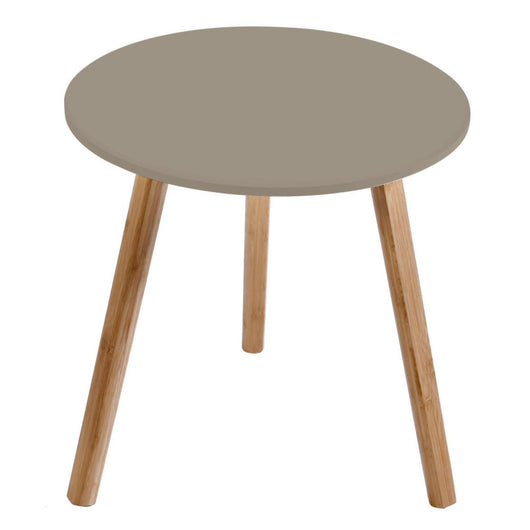 Tavolino Lizzy Greige ø40xh40 Cm Mdf + Bamboo