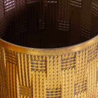 Tavolino metallo 1-2 oro con top a specchio tondo cm ø45h51,5