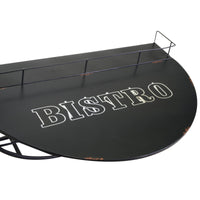 Tavolino metallo da muro con mensola nero cm 70x47h40