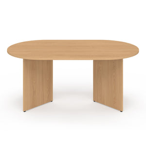 IDMarket - Tavolino ovale MARTHE 110 cm effetto legno di faggio