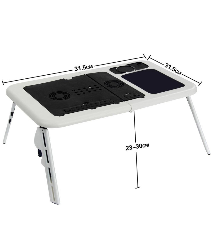 Tavolino Pc Supporto Pieghevole Notebook Computer Tavolo Base Con Ventole         