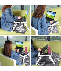 Tavolino Pc Supporto Pieghevole Notebook Computer Tavolo Base Con Ventole         