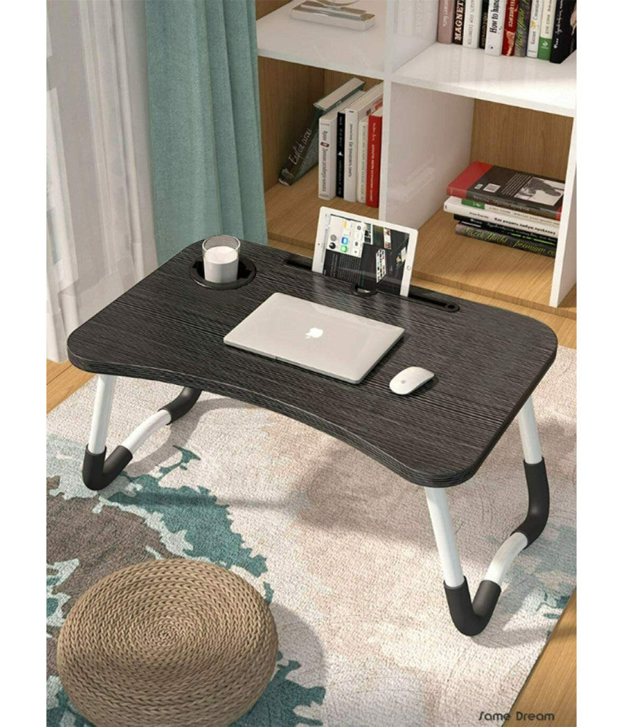 Tavolino Pieghevole Vassoio Scrivania 60x40x28 Cm Tavolo Per Computer Portatile         