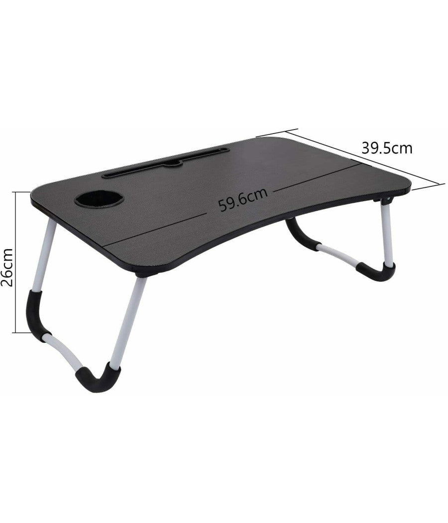 Tavolino Pieghevole Vassoio Scrivania 60x40x28 Cm Tavolo Per Computer Portatile         