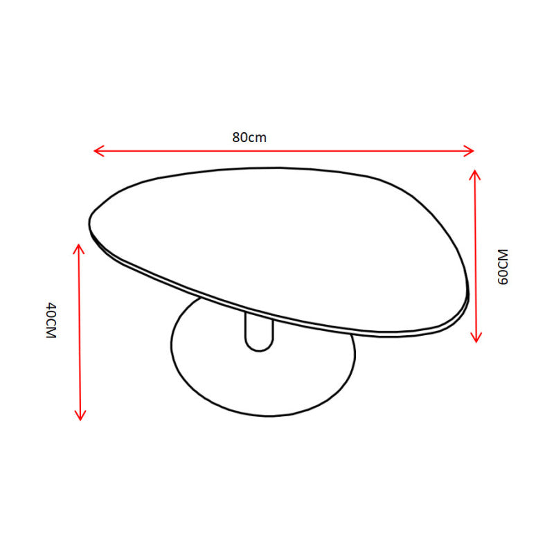 Tavolino Plectrum 80x60x40cm Bianco Marmorizzato E Base Nera