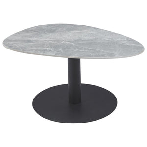 Tavolino Plectrum 80x60x40cm Grigio Marmorizzato E Base Nera