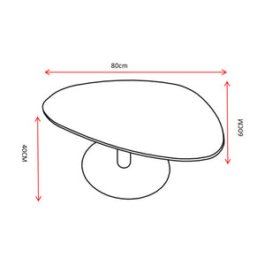 Tavolino Plectrum 80x60x40cm Grigio Marmorizzato E Base Nera