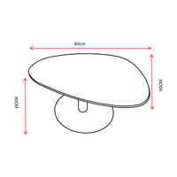 Tavolino Plectrum 80x60x40cm Marrone Marmorizzato E Base Nera