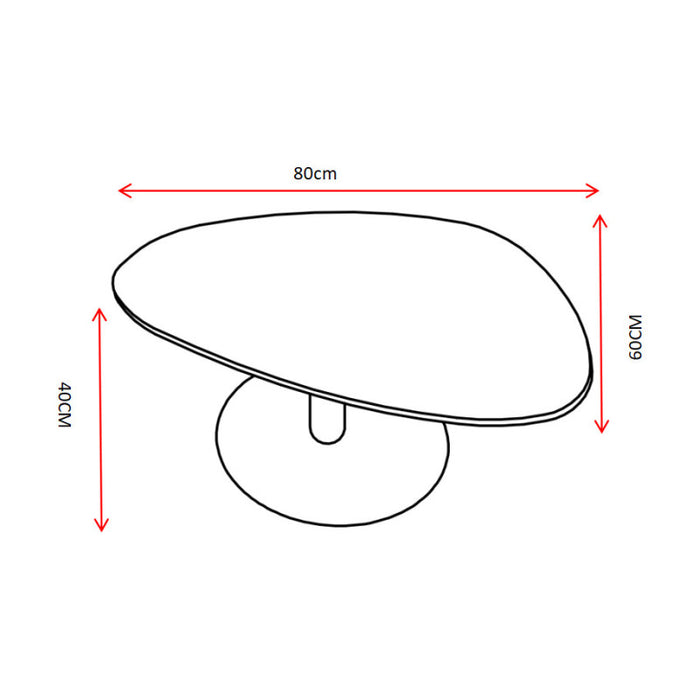 Tavolino Plectrum 80x60x40cm Marrone Marmorizzato E Base Nera