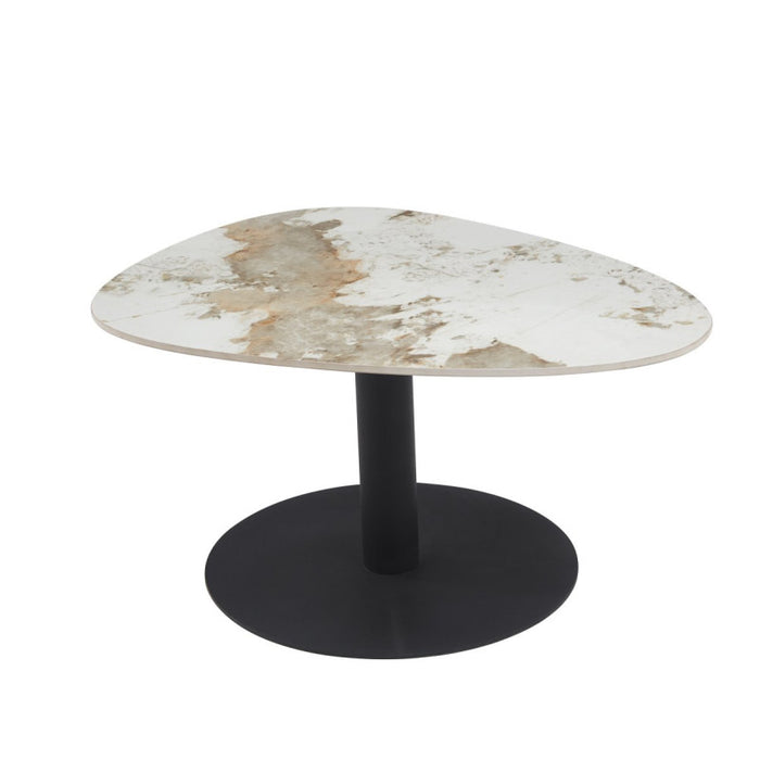 Tavolino Plectrum 80x60x40cm Marrone Marmorizzato E Base Nera