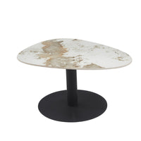 Tavolino Plectrum 80x60x40cm Marrone Marmorizzato E Base Nera