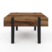 IDMarket - Tavolino quadrato AUSTRIA con 1 cassetto in legno e base a perno