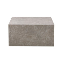 Tavolino quadrato da salotto effetto marmo beige Lola 80x80x40H