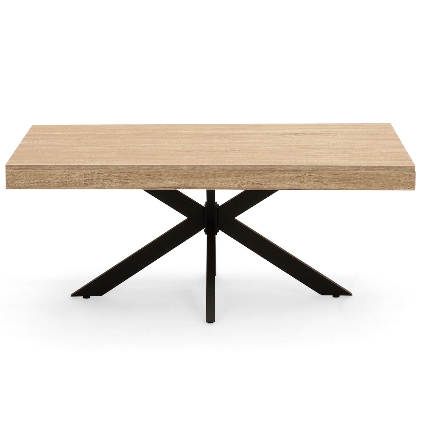 IDMarket - Tavolino rettangolare ALIX 110 cm con gambe in legno e ragno nero