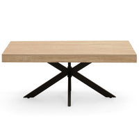 IDMarket - Tavolino rettangolare ALIX 110 cm con gambe in legno e ragno nero