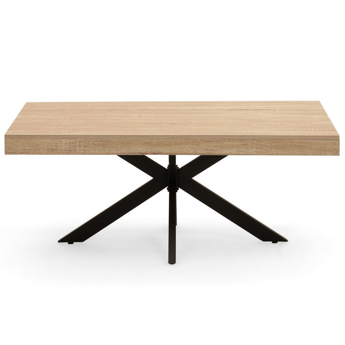 IDMarket - Tavolino rettangolare ALIX 110 cm con gambe in legno e ragno nero