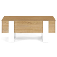 IDMarket - Tavolino rettangolare alzabile PHOENIX in legno e bianco