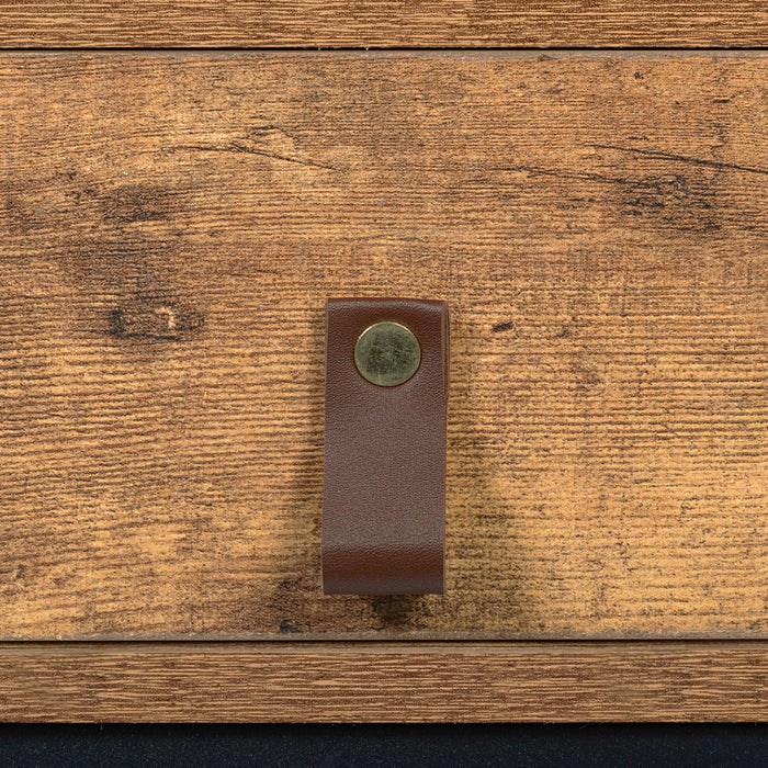 IDMarket - Tavolino rettangolare CHICAGO, 2 cassetti, design industriale