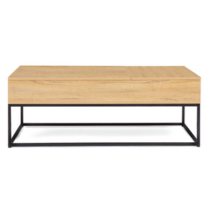 IDMarket - Tavolino rettangolare di design industriale DETROIT con 2 piani sollevabili