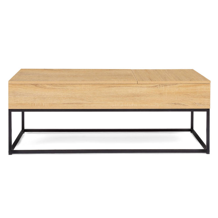 IDMarket - Tavolino rettangolare di design industriale DETROIT con 2 piani sollevabili