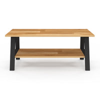 IDMarket - Tavolino rettangolare MADELEINE 100 cm doppio piano legno e nero