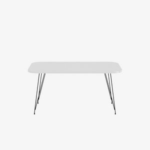 Tavolino rettangolare Reeta bianco e gambe nere