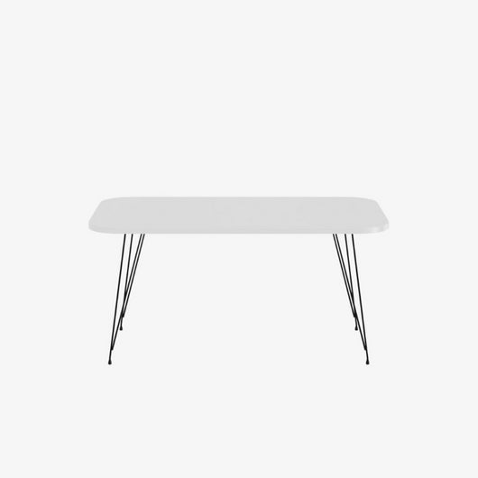 Tavolino rettangolare Reeta bianco e gambe nere