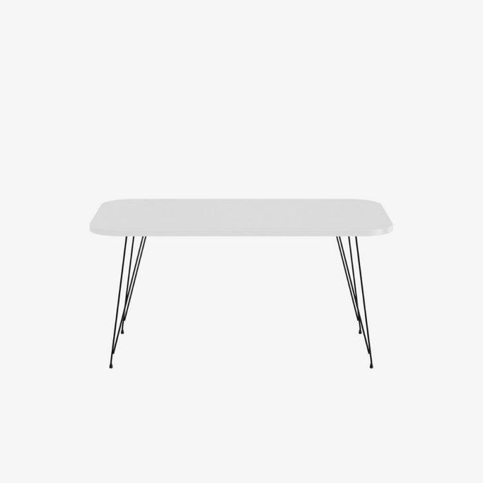 Tavolino rettangolare Reeta bianco e gambe nere