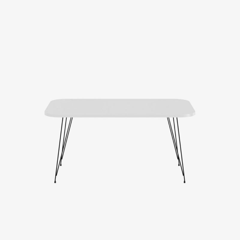 Tavolino rettangolare Reeta bianco e gambe nere