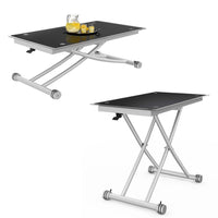 IDMarket - Tavolino rettangolare URBANA con piano in vetro temperato e base cromata