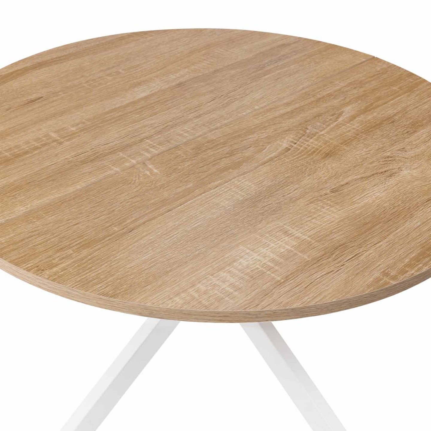 IDMarket - Tavolino rotondo ALIX con gamba a ragno, 70 cm, legno e bianco