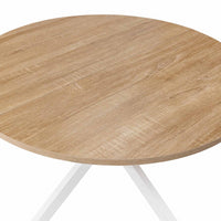 IDMarket - Tavolino rotondo ALIX con gamba a ragno, 70 cm, legno e bianco
