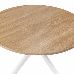 IDMarket - Tavolino rotondo ALIX con gamba a ragno, 70 cm, legno e bianco