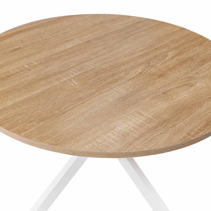 IDMarket - Tavolino rotondo ALIX con gamba a ragno, 70 cm, legno e bianco
