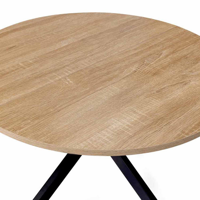 IDMarket - Tavolino rotondo ALIX con gamba a ragno, 70 cm, legno e nero