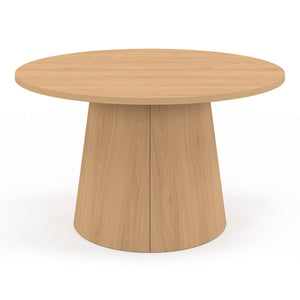 IDMarket - Tavolino rotondo ANGELE da 70 cm con gamba centrale in legno effetto faggio