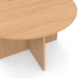IDMarket - Tavolino rotondo MARTHE da 70 cm in legno effetto faggio