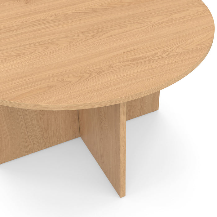 IDMarket - Tavolino rotondo MARTHE da 70 cm in legno effetto faggio