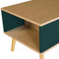 IDMarket - Tavolino scandinavo rettangolare in legno ALIZE, verde chiaro e scuro