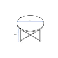 Tavolino Sven ø70x40h Cm Naturale