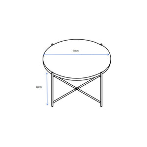 Tavolino Sven ø70x40h Cm Naturale